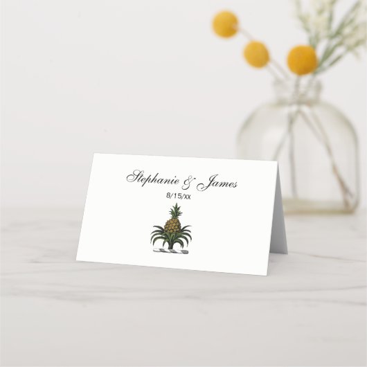 Carte De Placement Préppy Heraldique Ananas couleur crête WT (Devant)