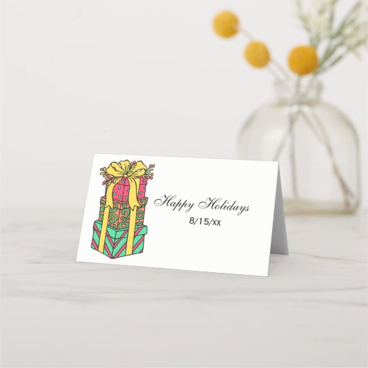 Carte De Placement Présentations de Noël enroulées empilées Noël (Devant)