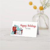 Carte De Placement Présentations de Noël enroulées empilées Noël (Devant)