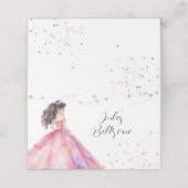 Carte De Placement Princesse d'or rose Quinceañera (Extérieur déplié)