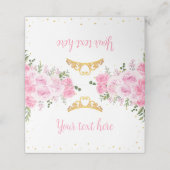 Carte De Placement Princesse Florale d'or rose (Extérieur déplié)