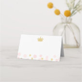 Carte De Placement Princesse Parties scintillant rose et or Confetti  (Dos)