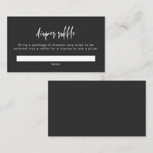 Carte De Placement PRIYA Modern Black Baby Diaper Raffle Place Card