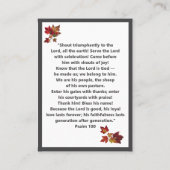 Carte De Placement Psalm 100 Thanksgiving Prayer Card (Dos)
