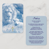 Carte De Placement Psalm 23 Lion & Lamb Prayer Card (Devant / Derrière)