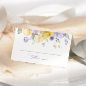 Carte De Placement Purple Flowers, Yellow Flowers, Bridal Shower
