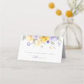 Carte De Placement Purple Flowers, Yellow Flowers, Bridal Shower (Devant)