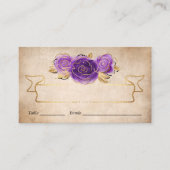 Carte De Placement Purple Lavender Roses Gold Crown Elegant Escort (Devant)