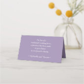 Carte De Placement Purple Lilac Fleurs Mariage Charité Favorisée (Dos)