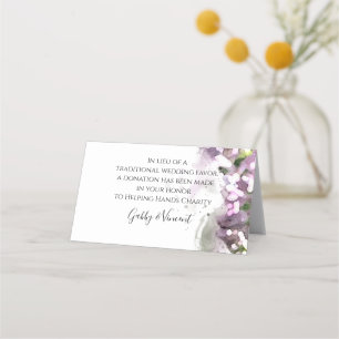 Carte De Placement Purple Lilacs Aquarelle Mariage Charité Faveurs