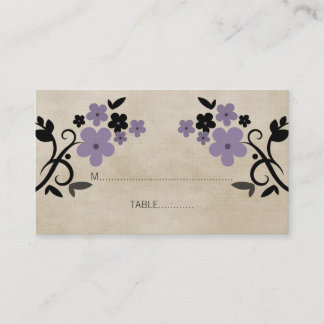 Carte De Placement Purple Sweet Vintage Floral Place Card