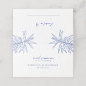Carte De Placement Quelque Chose De Bleu Main Tirée Simple Botanique  (Extérieur déplié)