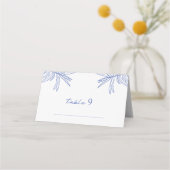 Carte De Placement Quelque Chose De Bleu Main Tirée Simple Botanique  (Dos)