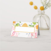 Carte de placement Quinceanera pliée à ressort flo (Dos)