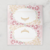 Carte De Placement Quinceanera Rose Pâle Or (Extérieur déplié)