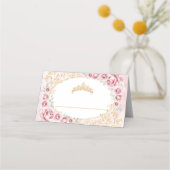 Carte De Placement Quinceanera Rose Pâle Or (Dos)