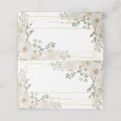 Carte De Placement Quinceanera Sweet 16 Birthday White Ivory Flowers (Extérieur déplié)