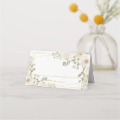 Carte De Placement Quinceanera Sweet 16 Birthday White Ivory Flowers (Dos)