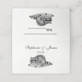 Carte De Placement Raccoon masqué vintage (Extérieur déplié)