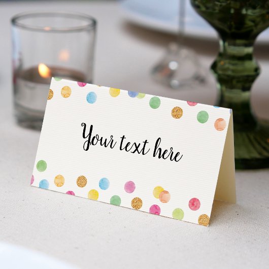 Carte De Placement Rainbow Spot Pastel Place Card Anniversaire