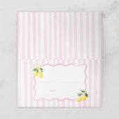 Carte De Placement Rayures roses citron (Extérieur déplié)