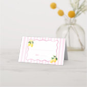 Carte De Placement Rayures roses citron (Devant)
