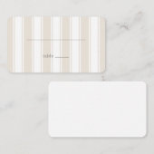 Carte De Placement Rayures verticales beige calmes (Devant / Derrière)