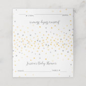 Carte De Placement Réception avec douche Twinkle Little Star | Gris (Extérieur déplié)