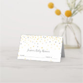 Carte De Placement Réception avec douche Twinkle Little Star | Gris (Dos)