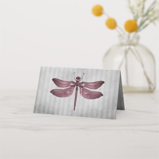 Carte De Placement Réception de libellules à bijoux Magenta (Dos)