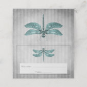 Carte De Placement Réception de libellules à bijoux turquoises (Extérieur déplié)