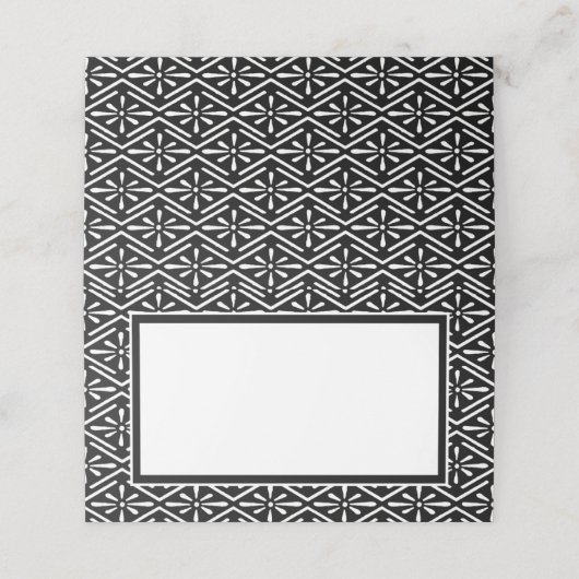 Carte De Placement Réception de mariage Art déco noir et blanc (Extérieur déplié)
