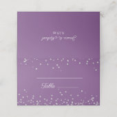 Carte De Placement Réception de mariage avec paillettes argentées vio (Extérieur déplié)