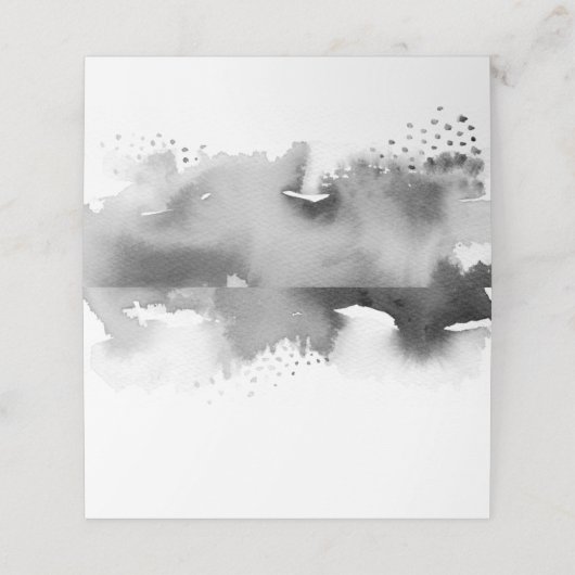 Carte De Placement RÉCEPTION DE MARIAGE chic aquarelle gris (Extérieur déplié)