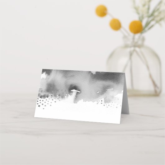 Carte De Placement RÉCEPTION DE MARIAGE chic aquarelle gris (Dos)