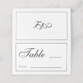 Carte De Placement Réception de mariage classique Monogramme noir et (Extérieur déplié)