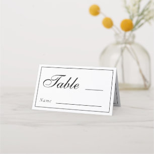 Carte De Placement Réception de mariage classique Monogramme noir et