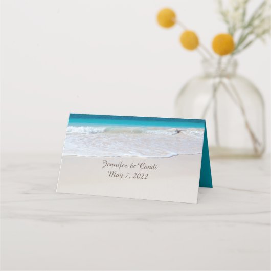 Carte De Placement Réception de mariage de White Beach (Dos)