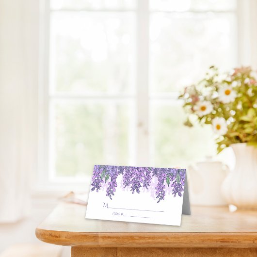 Carte De Placement Réception de mariage du jardin Wisteria