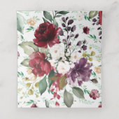 Carte De Placement Réception de mariage floral de Bourgogne Table Rés (Intérieur déplié)