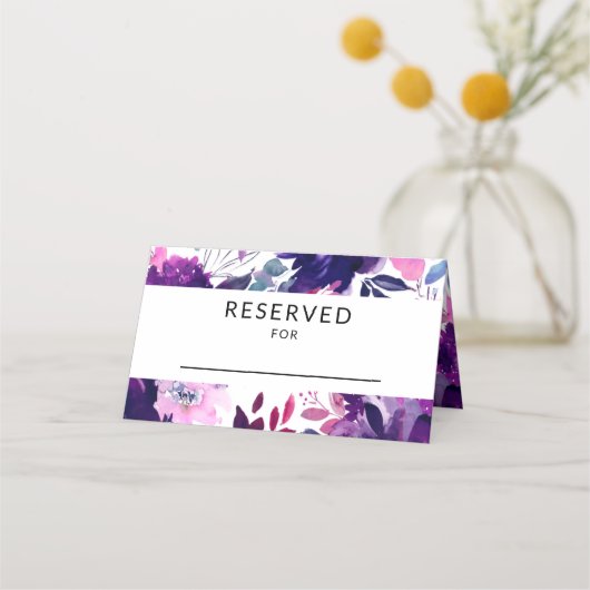 Carte De Placement Réception de mariage floral enchantée Table réserv (Devant)