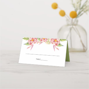 Carte De Placement Réception de mariage floral rose élégant