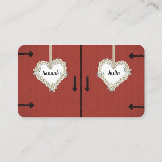 Carte De Placement Réception Mariage campagnard Red Barn and Daisy (Devant)