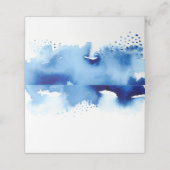 Carte De Placement RÉCEPTION MARIAGE design aquarelle bleu marine (Extérieur déplié)