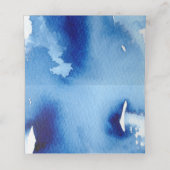 Carte De Placement RÉCEPTION MARIAGE design aquarelle bleu marine (Intérieur déplié)
