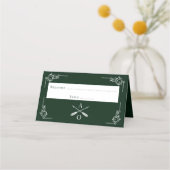 Carte De Placement Réception Monogramme et flèches Emerald Green (Devant)