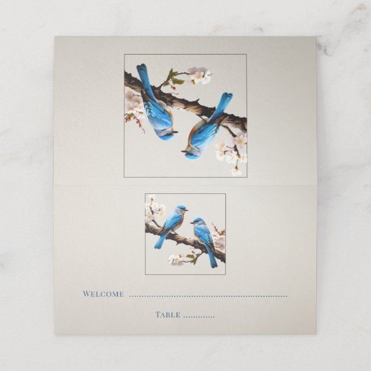 Carte De Placement Réception Spring Bluebirds (Extérieur déplié)