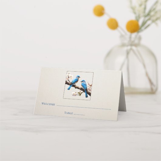 Carte De Placement Réception Spring Bluebirds (Devant)