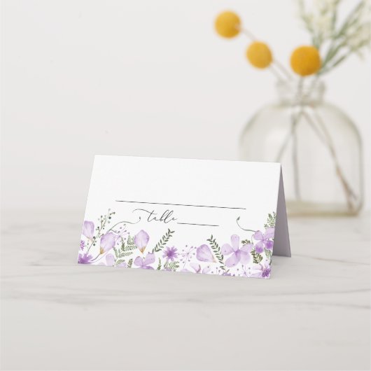 Carte De Placement Réception Wedding shower Fleur sauvage rustique (Devant)