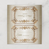 Carte De Placement Rectangle Orné Or mariage Fleurs Dimonées brillant (Extérieur déplié)